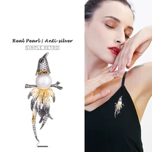 Hongye серебристого цвета броши с искусственным жемчугом винтажный цветок для женщин брошь Заколки ювелирные аксессуары