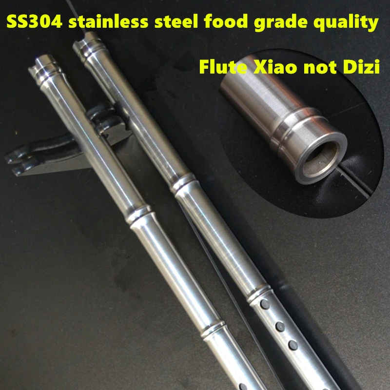 SS304 Metal Flute Xiao not Dizi 80cm G/ F Key Xiao Flute Transverse Flute Professional Metal Flautas Xiao Self-defense Weapon