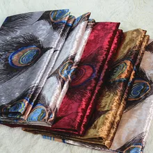 Новинка 145*100 см Высококачественная утолщенная бархатная ткань для мороженого с принтом в виде павлиньих перьев, диван, ткань для украшения дома в отеле