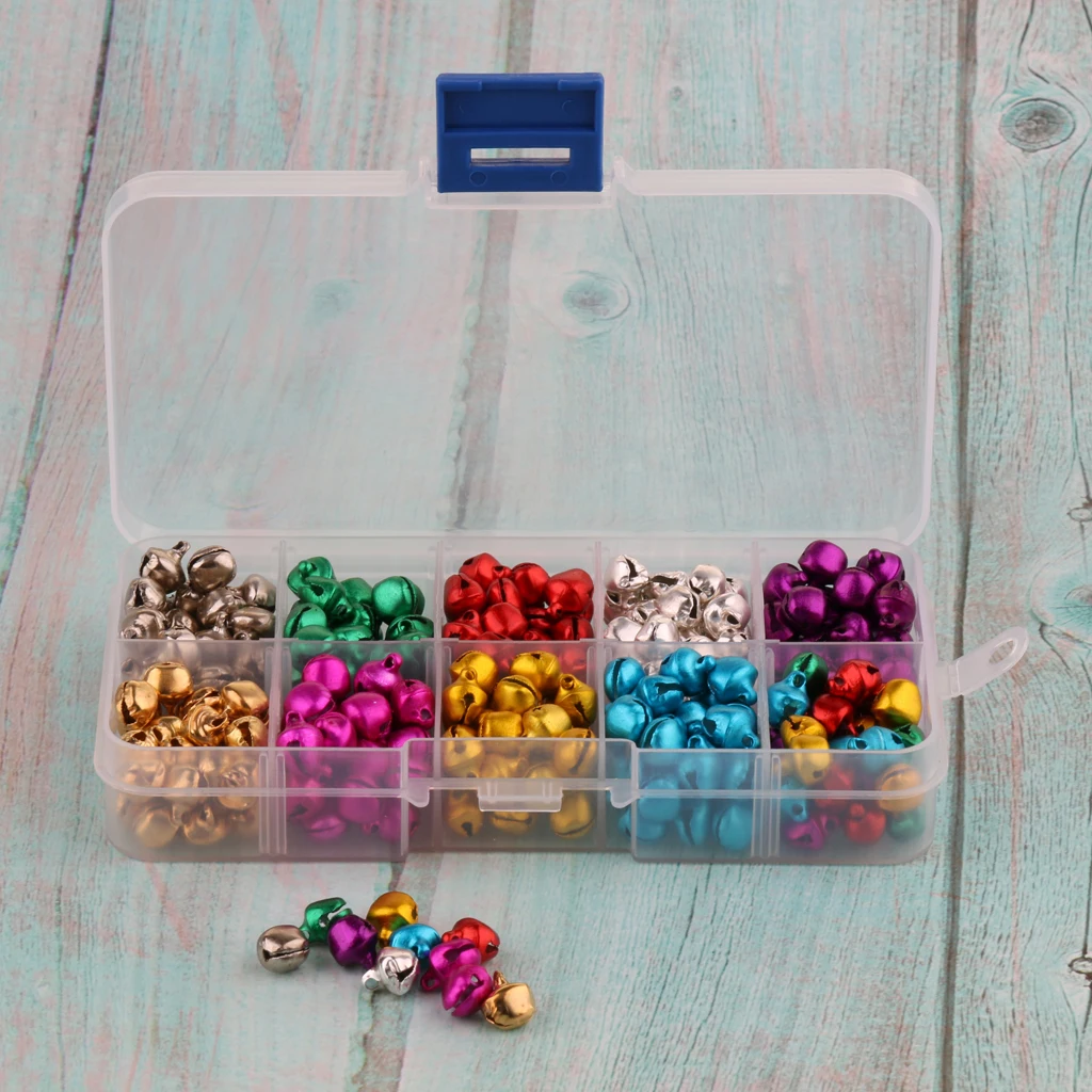 Jingle Bells, 300 Pieces 8MM Crafts Little Bells for DIY Stuffed Animals Supplies, Plush Toys Making Accessories, Wreath Decor