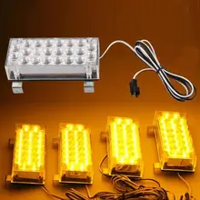 CARCHET 88 LED Yellow Strobe Emergency Flashing Warning Light for Car Truck 22*4 LED Warning Flashing Strobe Lights Blue Red
