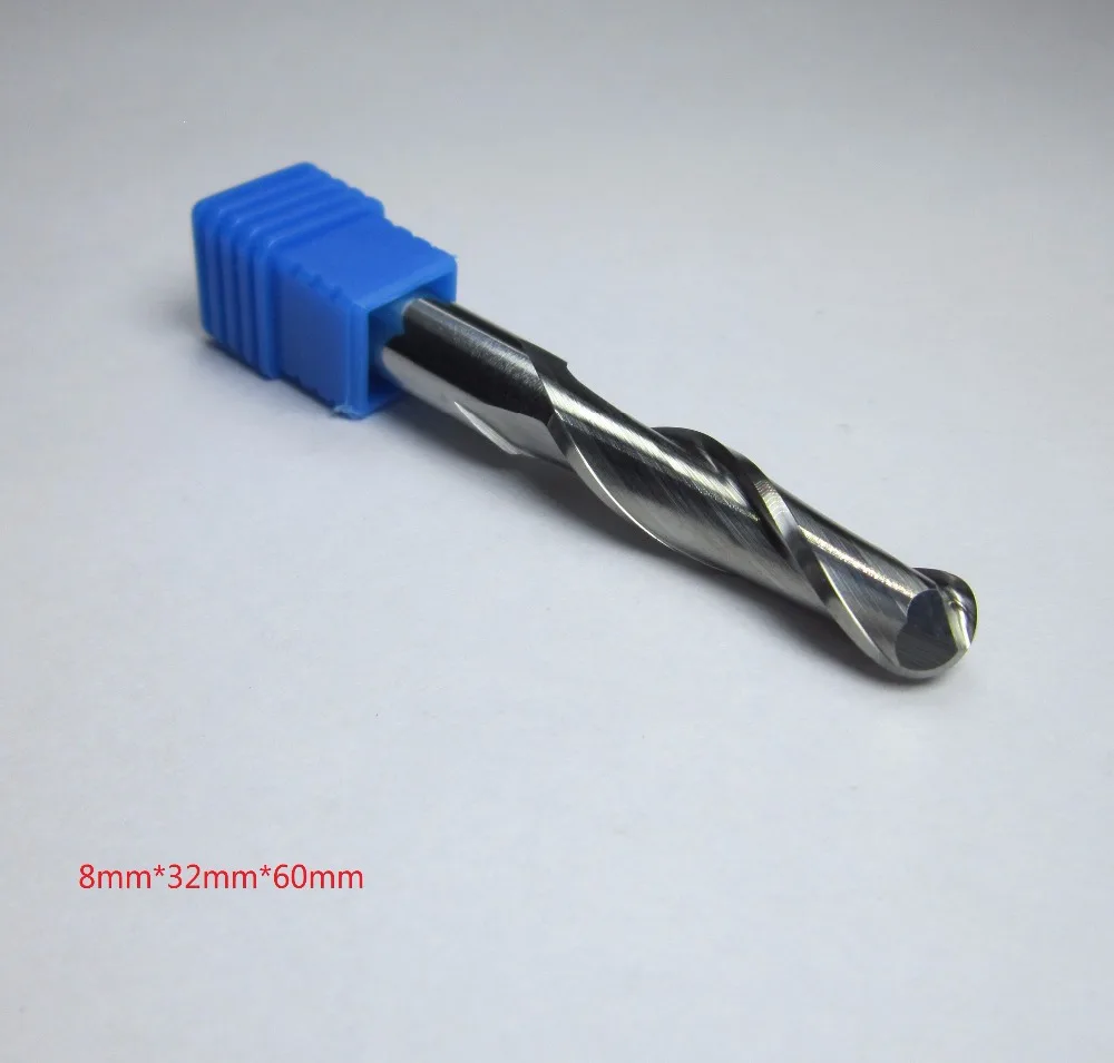 4PCS Ø 4mm 6mm 8mm 10mm HRC55 Carbide Ball Nose End Mills bit milling cutter set