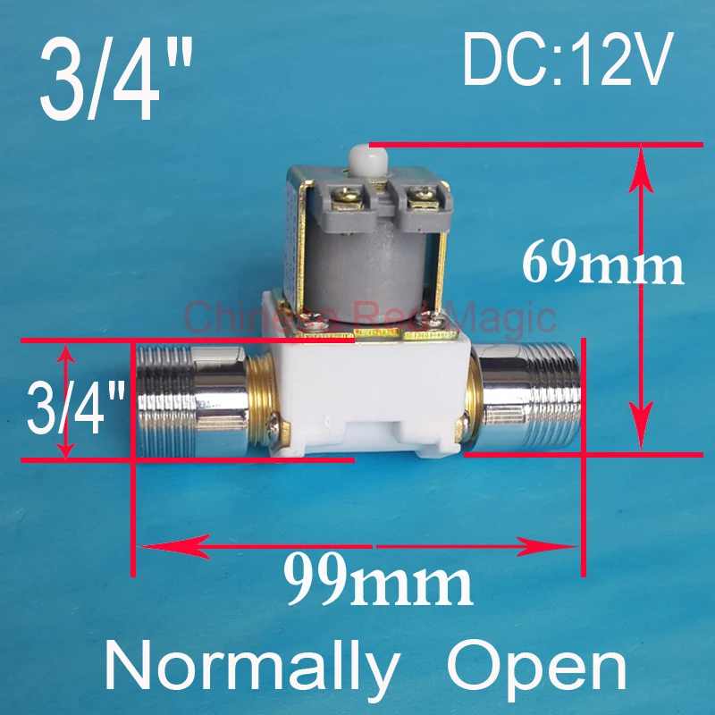3/" Нормально открытый Соленоидный клапан катушка 3/4" DC 12 В Электрический Соленоидный клапан нормально открытый воды на входе переключатель потока обратный клапан