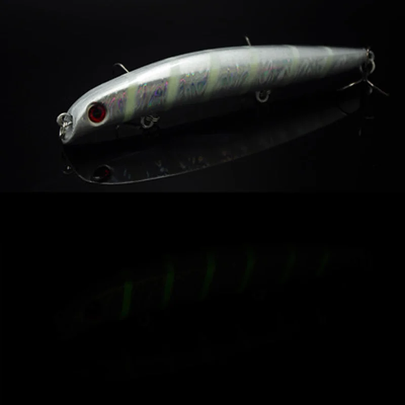 Night Glow In Dark Fishing Lure Hard Bait Minnow Pencil Tongueless 9g