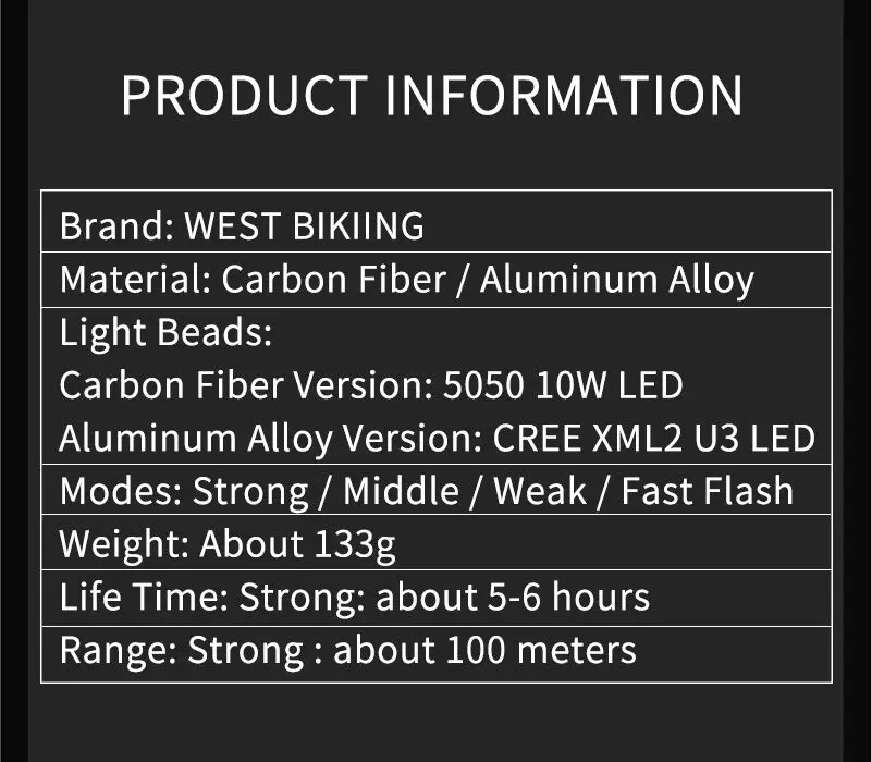 Top WEST BIKING Bike Front Light Rechargeable 4 Modes Carbon Fiber Aluminum Alloy Headlamp Waterproof Bike Flashlight Cycling Light 2 Top WEST BIKING Bike Front Light Rechargeable 4 Modes Carbon Fiber Aluminum Alloy Headlamp Waterproof Bike Flashlight Cycling Light 2