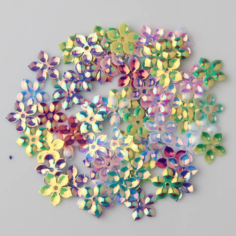 

360pcs/Pack 9mm Round Cup Five-finger Flowers loose Sequins Paillettes Sewing Accessories for Clothing DIY Crafts 9 colors