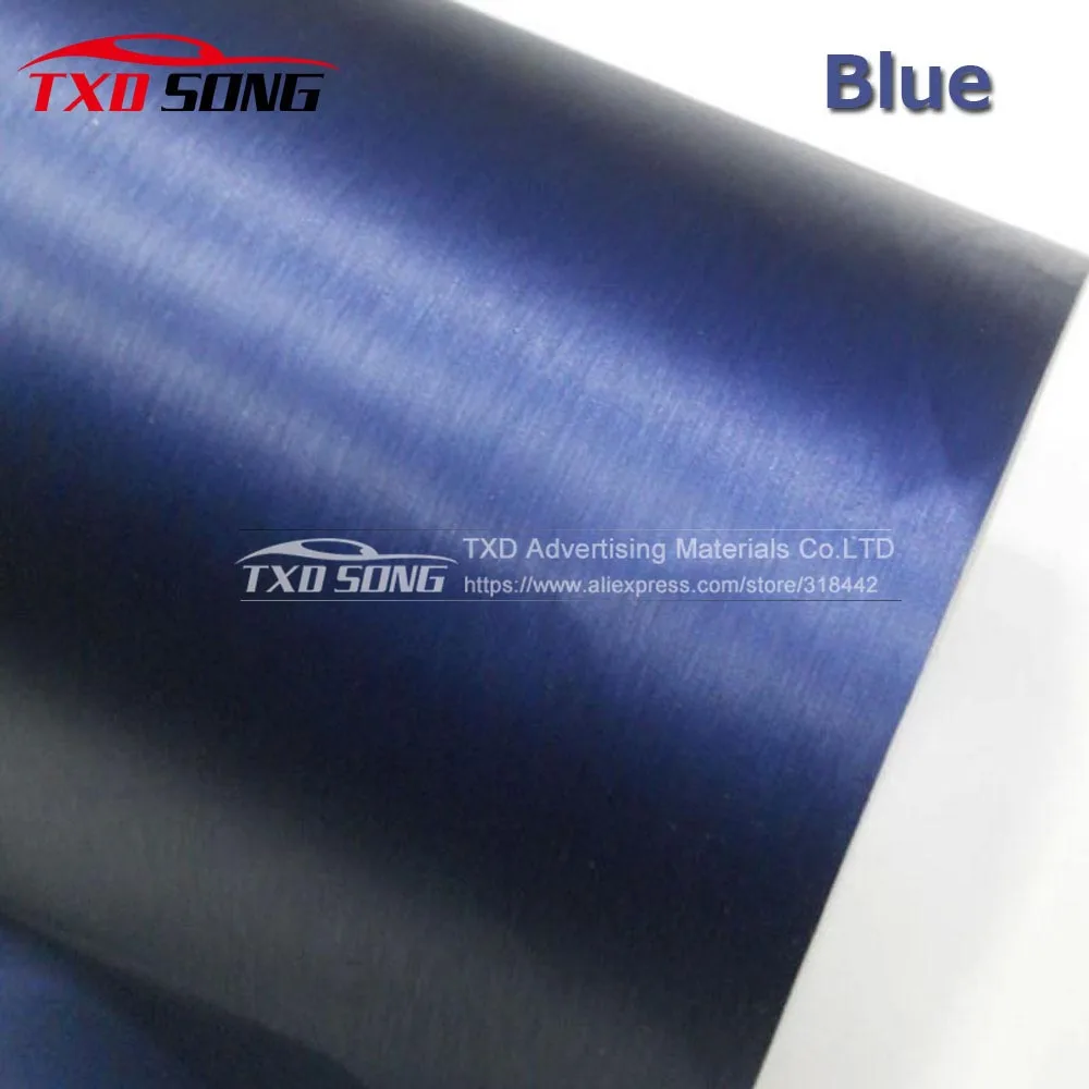 Высокое качество света черный матовый виниловый наклейка для автомобиля Стайлинг Черный Темно-серый серебро металлическая щетка Алюминий винил автомобиля Обёрточная бумага - Название цвета: blue