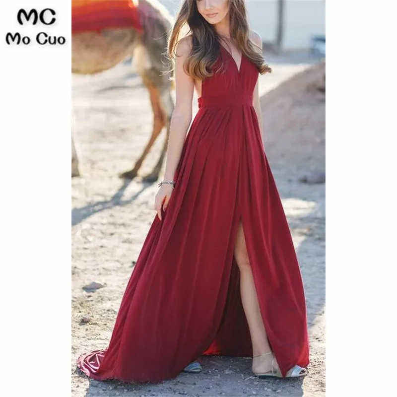 Sexy Halter Neck Long Prom Dress Custom-made School Dance Dress Fashion Wedding Party Dress