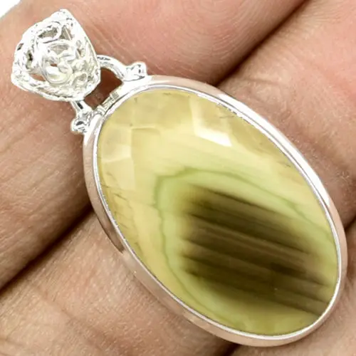 

Hand make Genuine Faceted Imperial Pendant, 100% 925 Sterling Silver, 38mm , 6.1g, AP0330