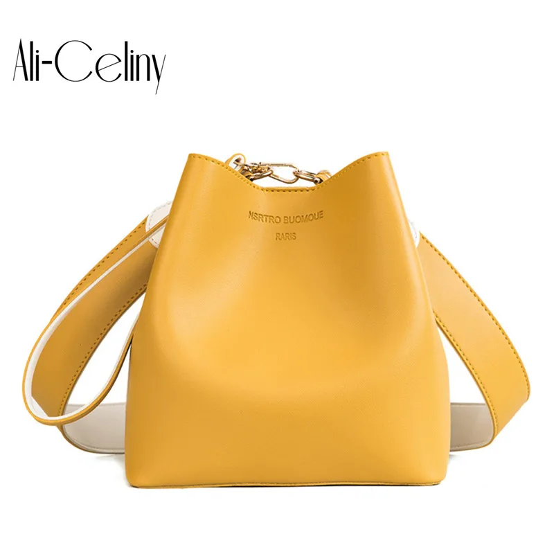 

2018 Newest M Bucket Bag Women PU Leather Hand Bag Tote Famous Designer Bags Cross-Body Handbag Bucket