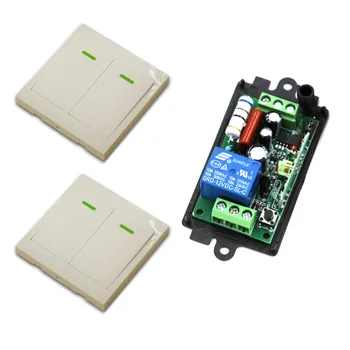 

New Arrival 110V 220V 1CH Remote Control Switch Receiver + 2* Transmitter Can Paste the Wall for Smart Home 315/433mhz