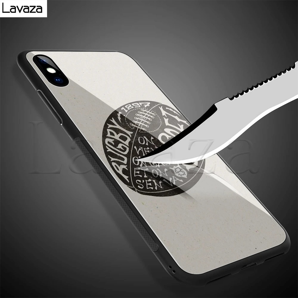 Lavaza كرة رجبي الرياضة الزجاج المقسى TPU حقيبة لهاتف أي فون XS ماكس XR X 8 7 6 6 S زائد