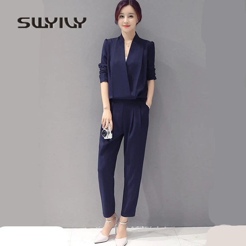 SWYIVY Women's Jumpsuit Ankle Length Pants Detachable 2018 Slim Female Leisure Trousers Big Size Womans Bodysuits Long Sleeve SWYIVY Women's Jumpsuit Ankle Length Pants Detachable 2018 Slim Female Leisure Trousers Big Size Womans Bodysuits Long Sleeve