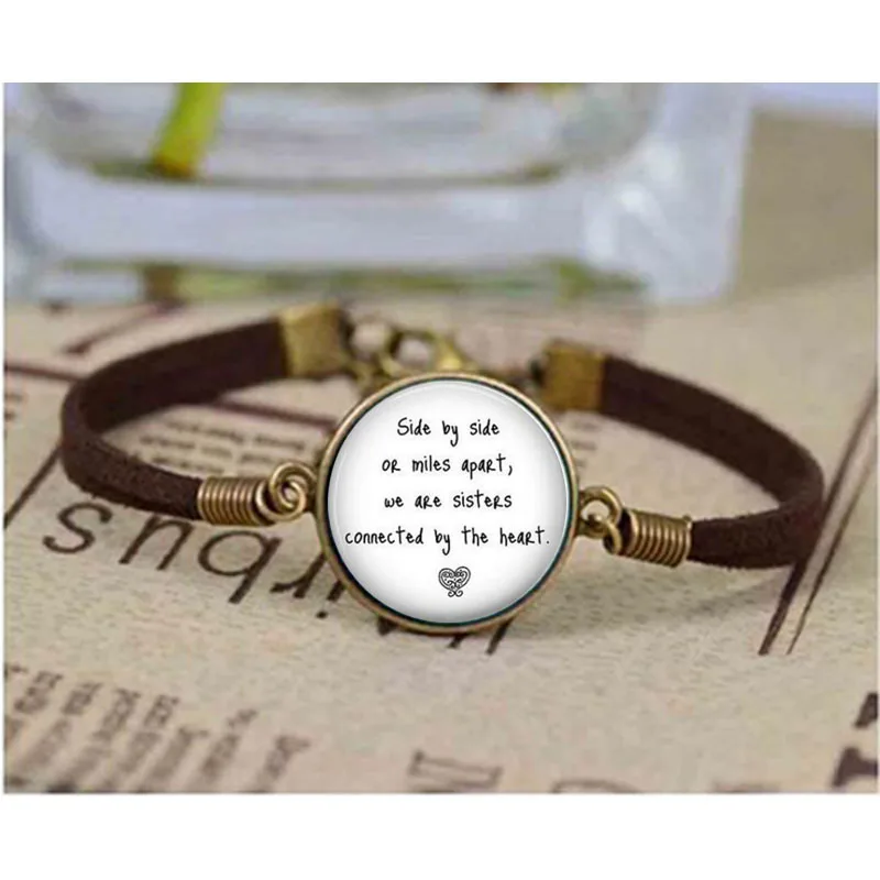 

Long Distance Sister bracelet Chocker bracelets I love my Sister leather vintage steampunk 1pcs/lot fashion for ladies womens