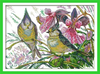 

The early spring birds , counted printed on fabric DMC 14CT 11CT Cross Stitch kits,embroidery needlework Sets, Home Decor