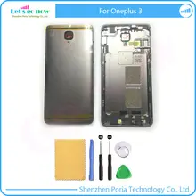 Nuevo original volver batería vivienda puerta de la contraportada con el botón lateral + bandeja de tarjeta de sim + cámara glass len para oneplus 3 a3000 a3003