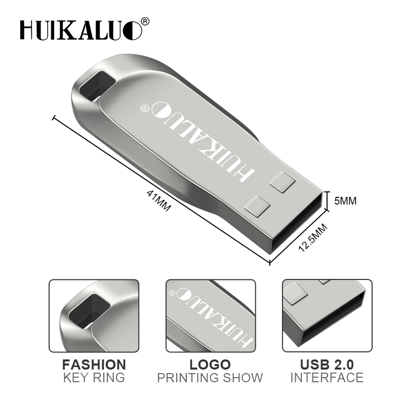 Huikaluo USB флэш накопитель металлический Флешка 64 Гб новый cle memoria usb 32 ГБ 16 8 4 для