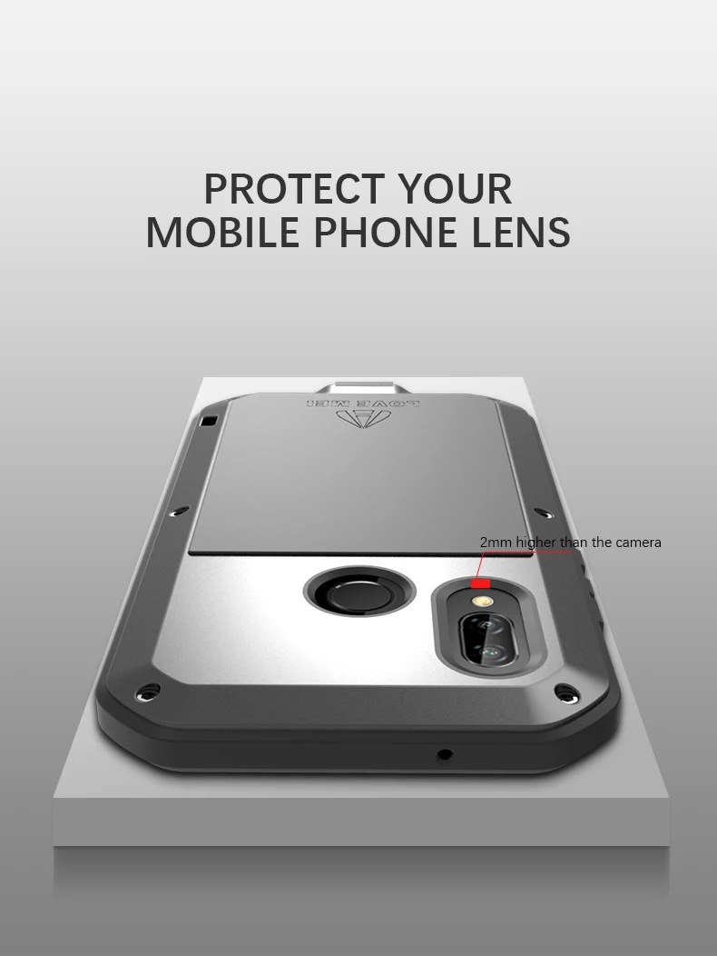 Gorilla glass film gift) LOVE MEI металлический водонепроницаемый чехол для Huawei P20 Lite 5 84