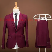 Индивидуальный заказ, красный лацкан с тупым отворотом, горячая Распродажа, свадебные смокинги, одна кнопка, индивидуальный заказ, костюмы жениха Лучшие Мужские костюмы(куртка+ брюки+ галстук
