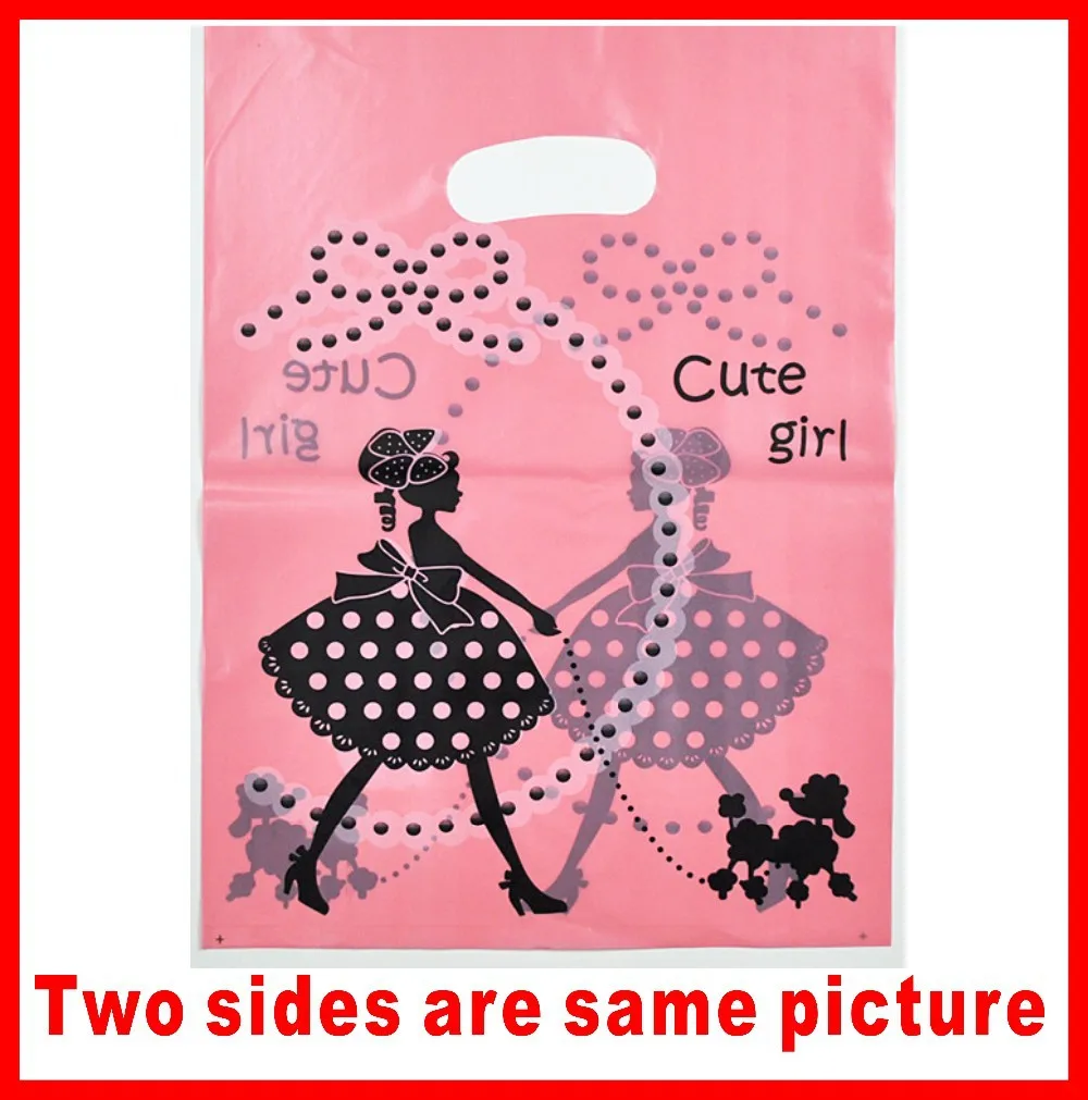Free shipping cute girl Plastic bags 100pcs/lot 30X40cm Fit clothes
