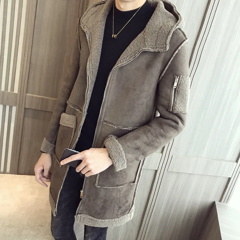 

In the winter long hooded jacket men leisure students dust coat of cultivate one's morality men's clothing