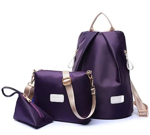 

3pcs/set Women Backpacks 5Color Women Composite Bag Double Shoulder Women Bag Set Oxford Cloth Women Bags Bolsa Feminina