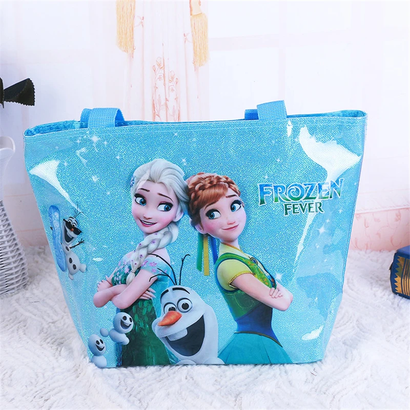 

Disney princess children Frozen Elsa girl gift diaper bag shoulder high capacity bag package travel storage lady cartoon handbag