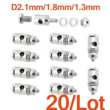 Peças de avião rc, empurrador e rolha de substituição para conectores de forro d2.1 mm d1.8mm d1.3mm para avião de modelo de foamies elétricos, 20 peças