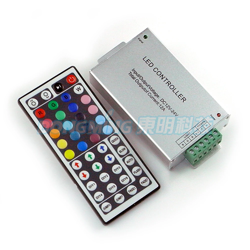 

288W rgb controller 12V 5050 led strip 44key Aluminum infrared controller rgb IR remote controller 44 for 3528 RGB led light