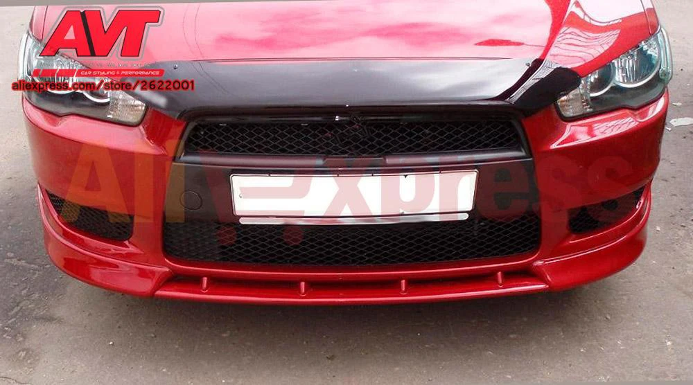 Клыки на передний бампер и центральная вставка для Mitsubishi Lancer X 2007-2010 2,0 автомобильный Стайлинг декоративная защита бампер Молдинг