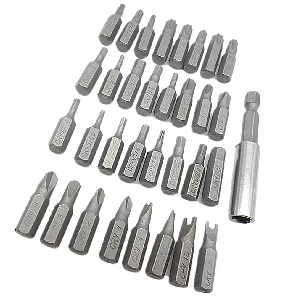 New 33pc Security Bit Set Tamper Proof - Torx Hex Star