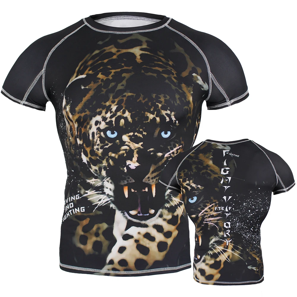 Футболка FTRIF tiger muay thai боксерские футболки mma rashguard jiu jitsu костюм для сауны футболка