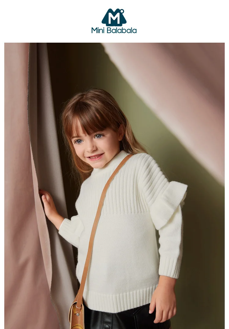 Mini Balabala/свитеры для девочек свитер для мальчиков Новинка года, осенне-зимний свитер для маленьких девочек теплая хлопковая одежда ярких цветов для детей возрастом от 1 года до 6 лет