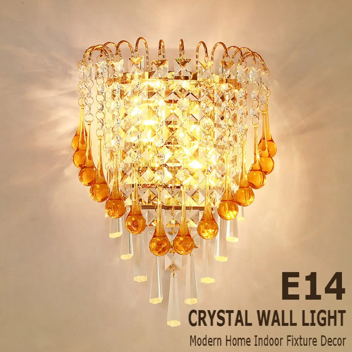 

7W E14 Crystal Wall Light Modern Night Lamp Home Living Room Bedroom Bar Sconce Lamp Indoor Lighting Fixture Decoration 220V