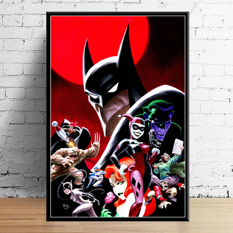 Joker Batman The Animated Series Superhero Silk Canvas Poster 12x18 24x36 inch