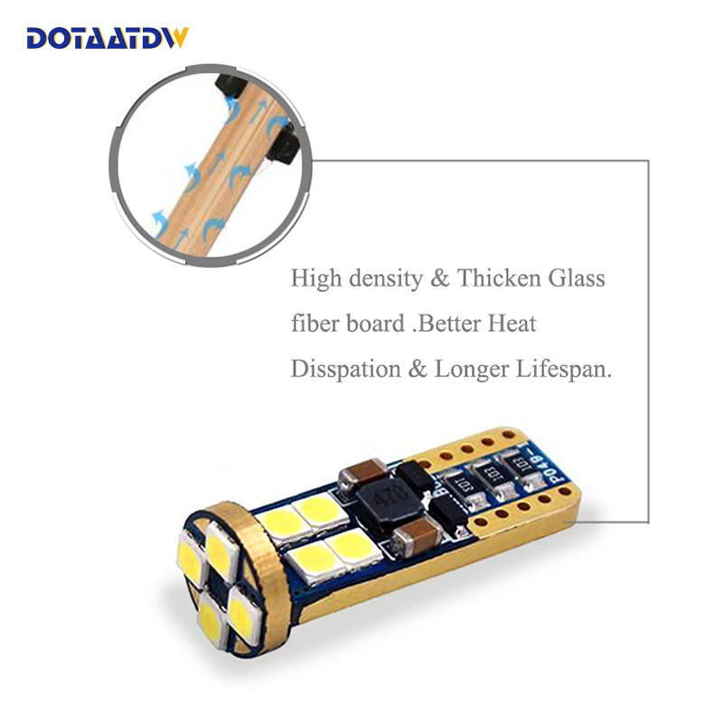 DOTAATDW 2x t10 светодиодный светильник w5w фонарь для автомобиля интерьер супер яркий 12