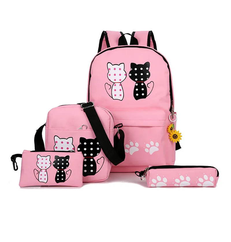 Sac à dos fille toile 4 pièces 15