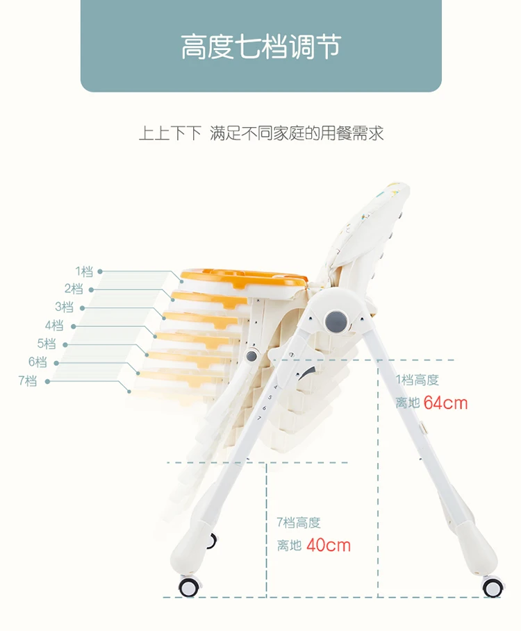 Стул для кормления грудью со столом, высокий стул для ребенка, регулируемый детский высокий стульчик для кормления, детский стул с четырьмя колесами