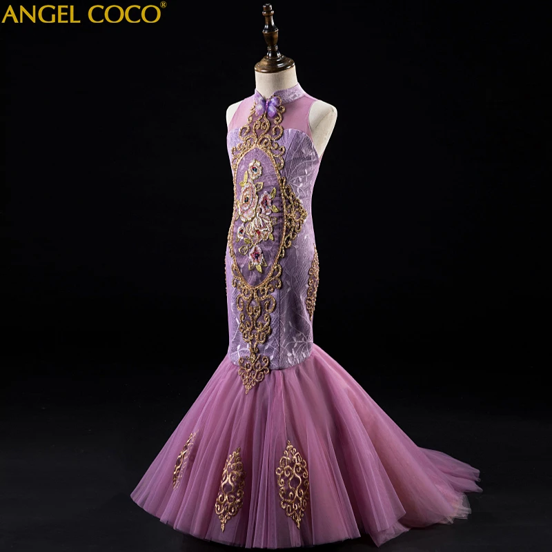 

Girls Costumes Kids Mermaid Evening Dress Princess Children Party Pageant Formal Gown Birthday First Holy Communion Prom Dress