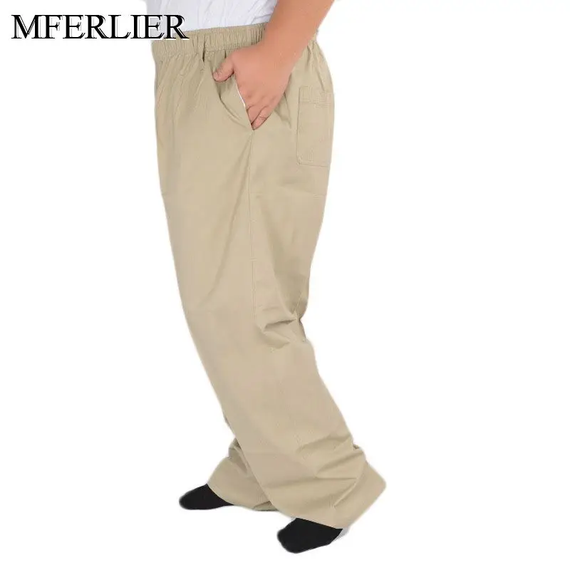 Skup MFERLIER spodnie na lato mężczyźni 5XL 6XL 7XL 8XL 9XL 10XL 11XL 12XL 13XL talia 150cm Plus rozmiar luźne 5 kolory spodnie męskie