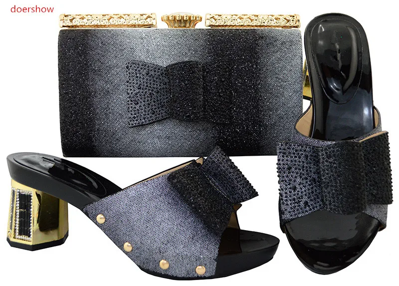 

doershow african Matching Shoes and Bags Italian In Women black Color Italian Shoes and Bags To Match Shoes with Bag Set WR1-29