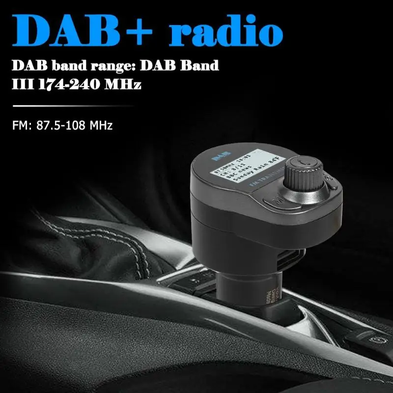 Универсальный Авто радиостанция DAB ресивер FM-передатчик 1,1 дюймов OLED Экран DAB тюнер музыкальный плеер Беспроводной радио 5 V/2A USB Зарядное устройство