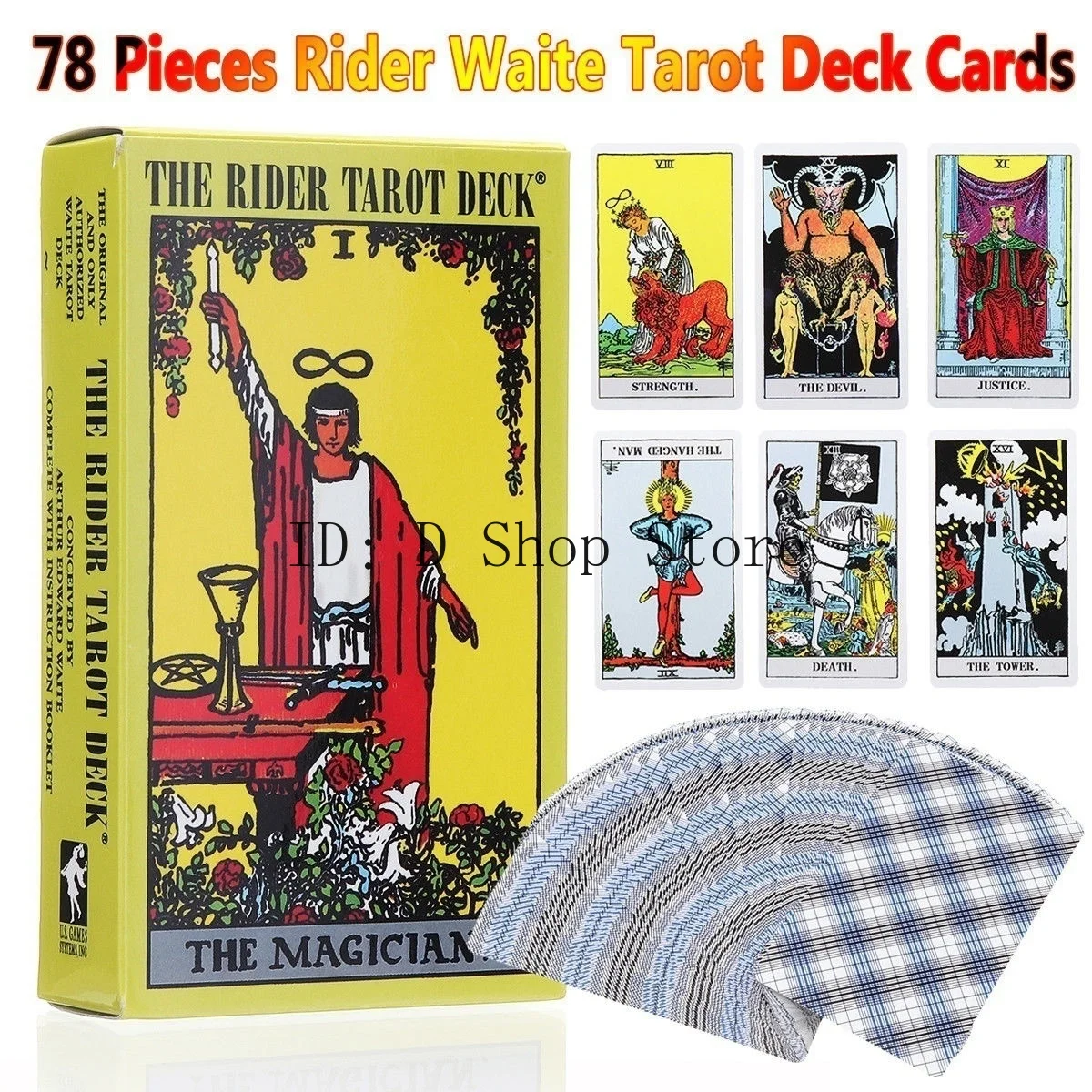 

2019 Hot selling 78pcs Rider Waite Tarot Deck Cards English Full Version Well Printed Durable