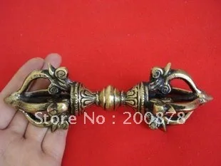 

TBC910 Tibetan brass Golden Kingkong Dorje,150mm,big Buddhist Puba Vajra Antiqued Collectible,Free Shippings