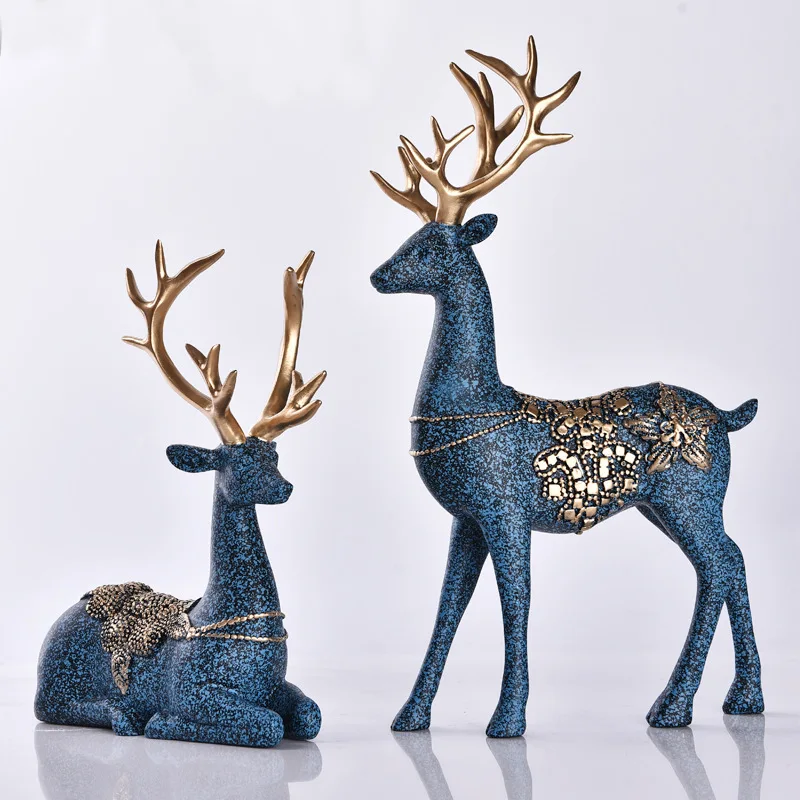 2018 Newest  Deer Apple Animal Luxury Resin Crafts home decoration accessories decoracion hogar House decorated statue veneers