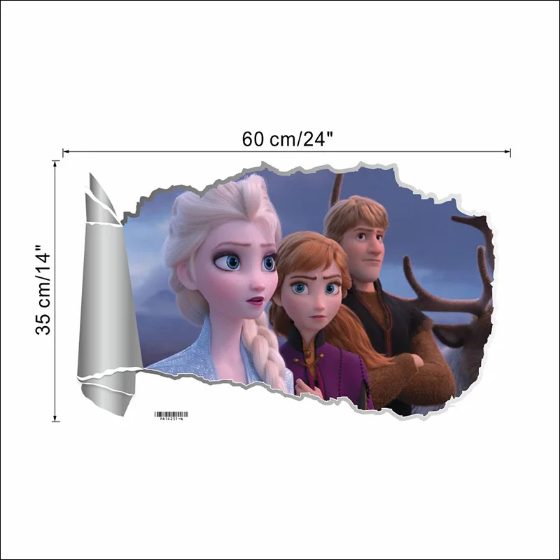 Новые Kristoff Эльза Анна Принцесса наклейки на стену для дома Настенная Наклейка для детской комнаты наклейки 3D фотообои с героями аниме искусство Замороженные 2 постер фильма