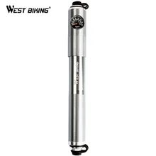 WEST BIKING High Pressure 160 PSI Bicycle Pump Mini Portable Handle Tire Inflator Air Pump Alloy Cycling Bike Pump With Gauge цена WEST BIKING High Pressure 160 PSI Bicycle Pump Mini Portable Handle Tire Inflator Air Pump Alloy Cycling Bike Pump With Gauge цены онлайн