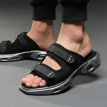 Тапочки с воздушной подушкой; мужские парусиновые тапочки на липучке; Вьетнамки; zy395