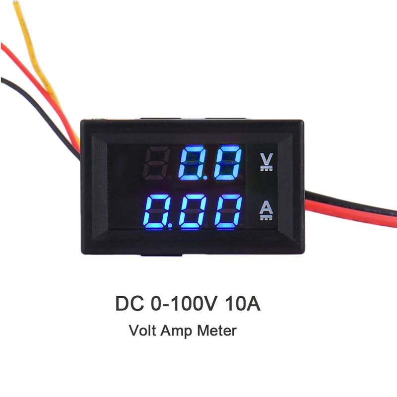 Цифровой DC 100 В 0-10A Вольтметр Амперметр красные, синие ЖК-дисплей двойной Дисплей Напряжение измеритель тока детектор индикатор Питание