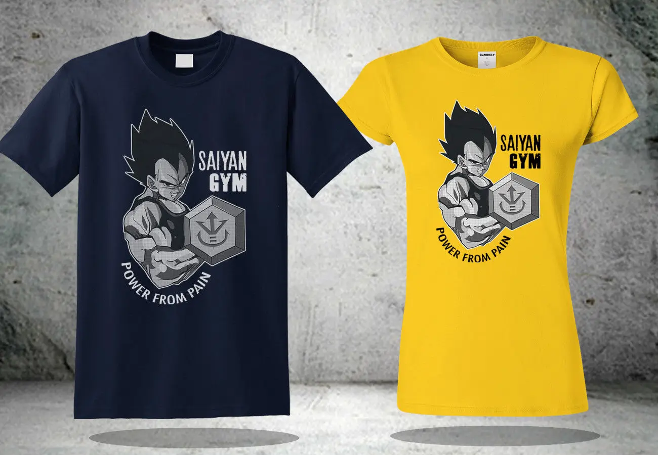 Vegeta Saiyan Спортивная футболка с драконом мячом Гоку темно синяя и желтая
